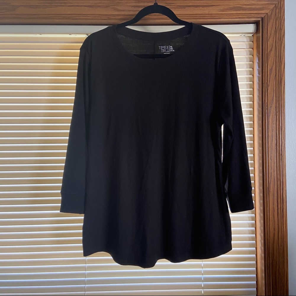 Time and Tru 3/4 Sleeve Ribbed Tee